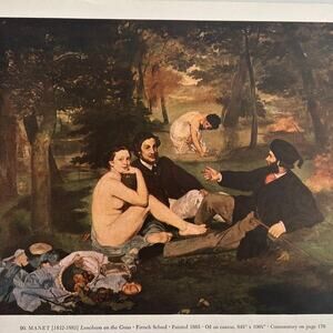 Manet, Luncheon, Courbet, Roe-Deer, Painting, Book Page, Print, ~ 250920-WH 135